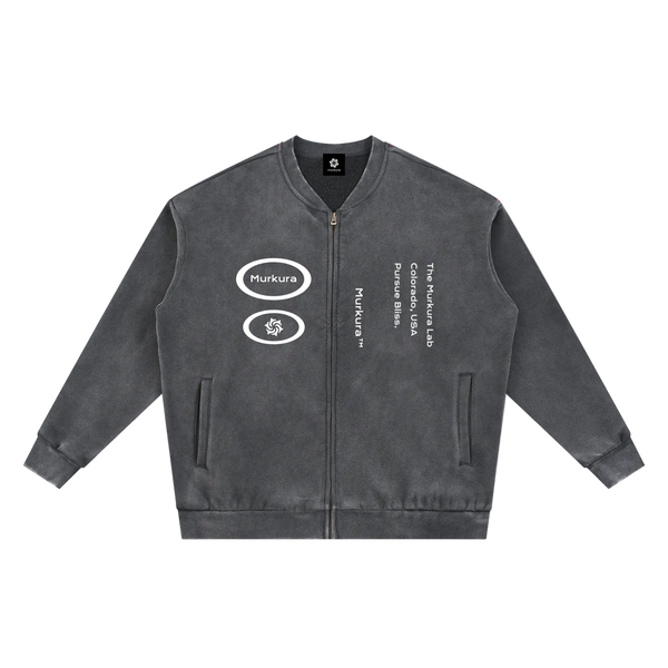 Vintage Washed Fleece Baseball Jacket